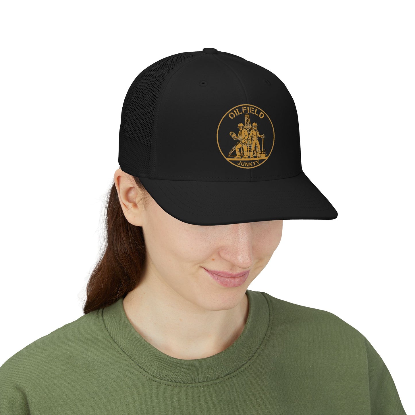 Oilfield Junky Snapback Trucker Cap — Vintage Oil Rig Patch Hat