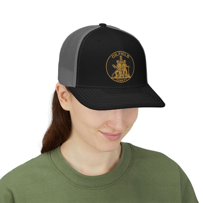 Oilfield Junky Snapback Trucker Cap — Vintage Oil Rig Patch Hat